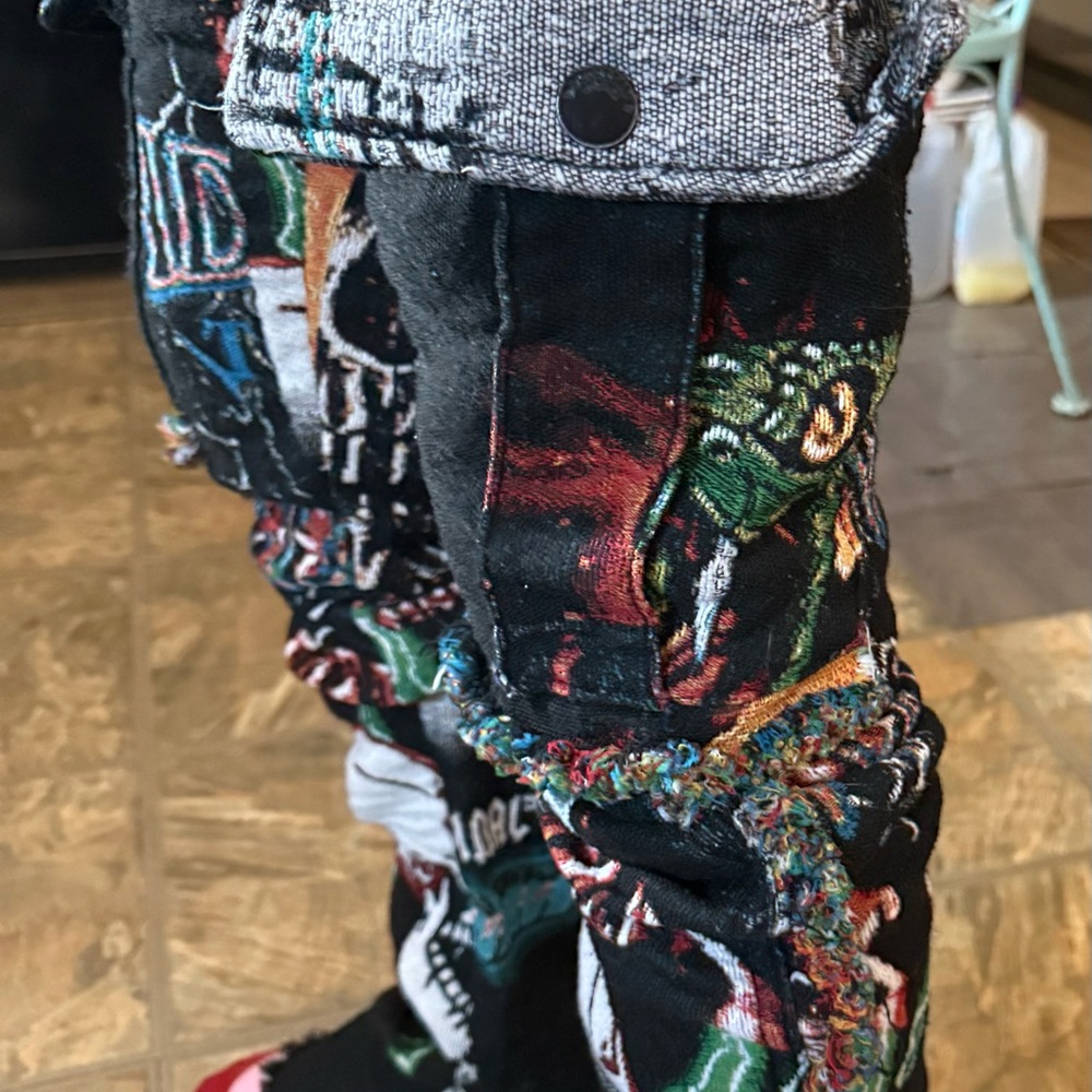 Rockstar Original Multicolor Patchwork Cargo Skin… - image 8